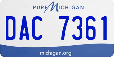 MI license plate DAC7361