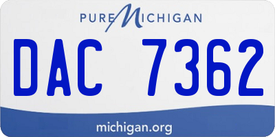 MI license plate DAC7362