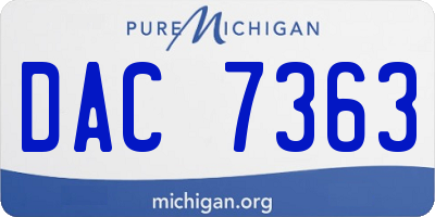 MI license plate DAC7363