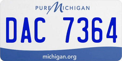 MI license plate DAC7364