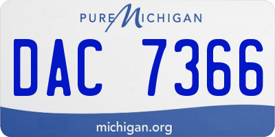 MI license plate DAC7366