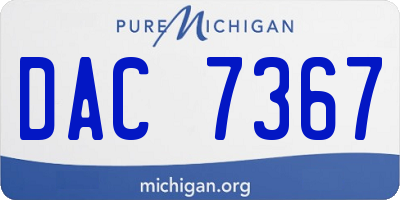 MI license plate DAC7367