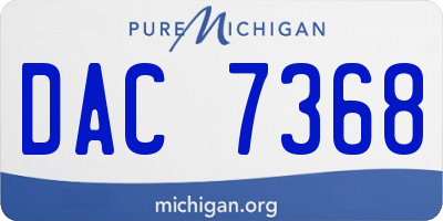 MI license plate DAC7368