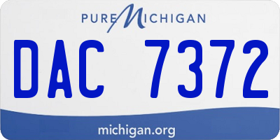 MI license plate DAC7372