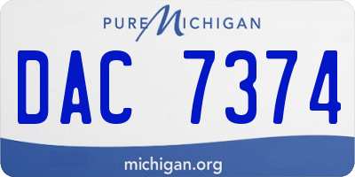 MI license plate DAC7374