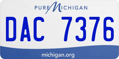 MI license plate DAC7376