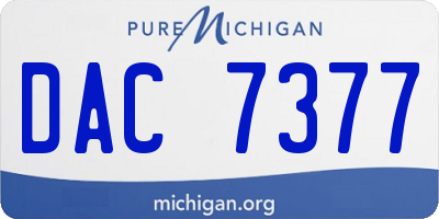 MI license plate DAC7377