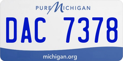 MI license plate DAC7378