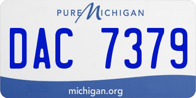 MI license plate DAC7379