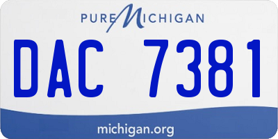 MI license plate DAC7381