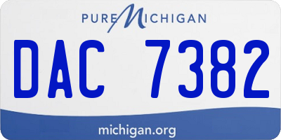 MI license plate DAC7382