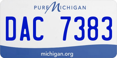 MI license plate DAC7383