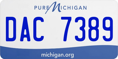 MI license plate DAC7389