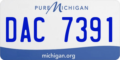 MI license plate DAC7391