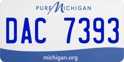 MI license plate DAC7393