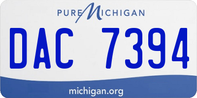 MI license plate DAC7394