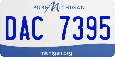 MI license plate DAC7395