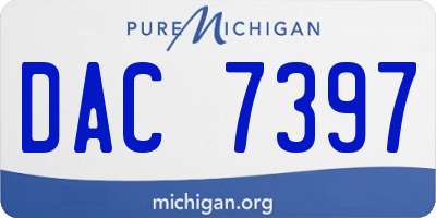 MI license plate DAC7397