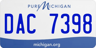 MI license plate DAC7398