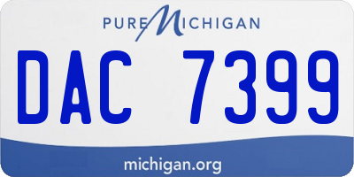 MI license plate DAC7399