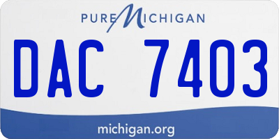 MI license plate DAC7403