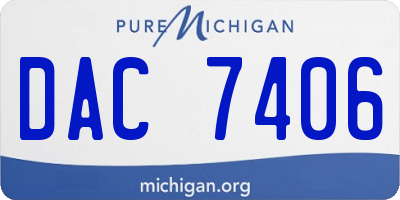 MI license plate DAC7406