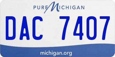 MI license plate DAC7407