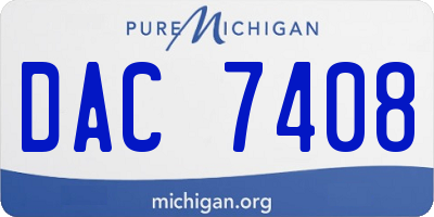 MI license plate DAC7408