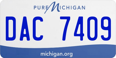 MI license plate DAC7409