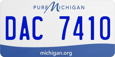 MI license plate DAC7410