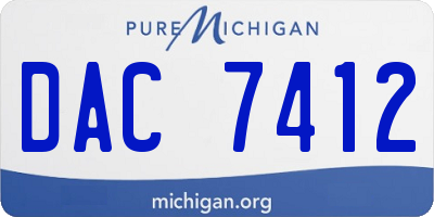 MI license plate DAC7412