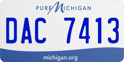 MI license plate DAC7413