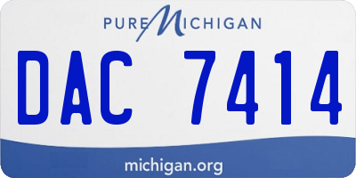 MI license plate DAC7414