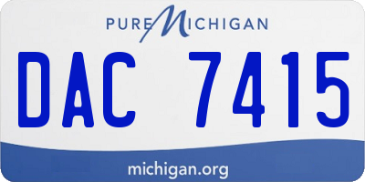 MI license plate DAC7415