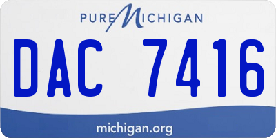 MI license plate DAC7416