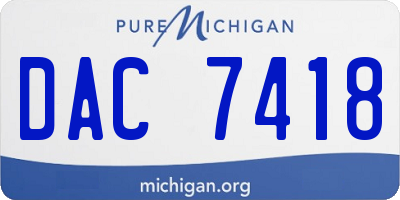 MI license plate DAC7418