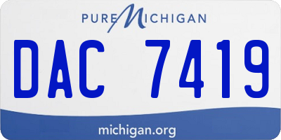 MI license plate DAC7419