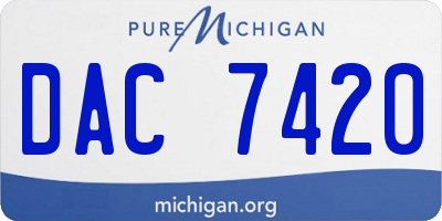 MI license plate DAC7420