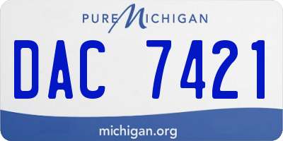 MI license plate DAC7421