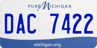 MI license plate DAC7422