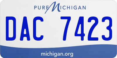 MI license plate DAC7423