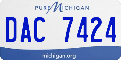 MI license plate DAC7424