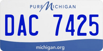 MI license plate DAC7425