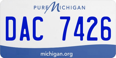 MI license plate DAC7426