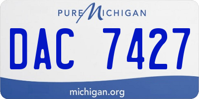 MI license plate DAC7427