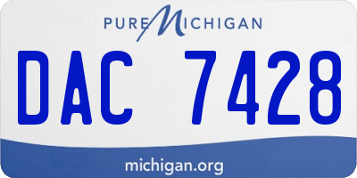 MI license plate DAC7428