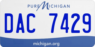 MI license plate DAC7429