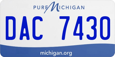 MI license plate DAC7430