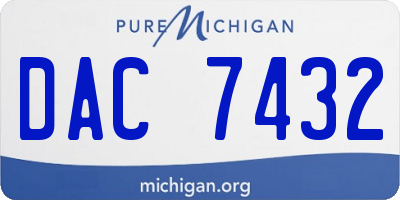 MI license plate DAC7432