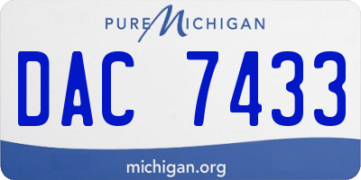 MI license plate DAC7433